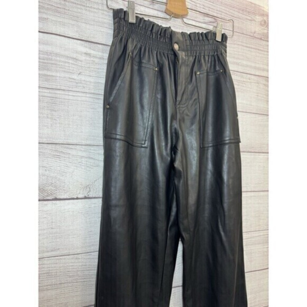 Forever 21 Faux Leather Pants Women's Medium Black Elastic High Waists